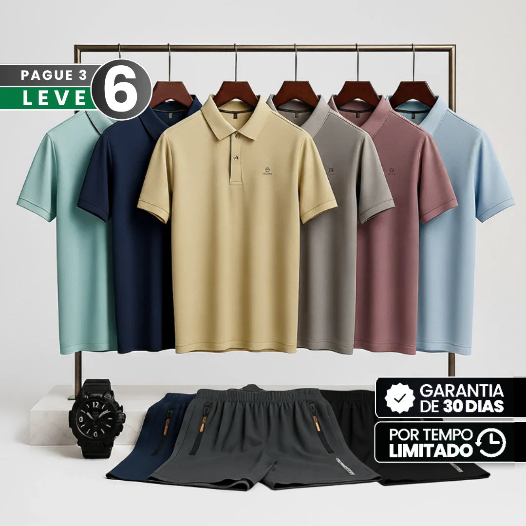 Camisa Polo Masculina Latitude – Poliéster e Elastano, Secagem Rápida e Alta Resistência